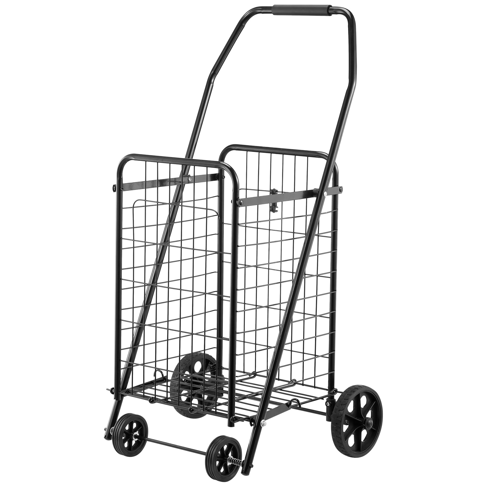 Folding Shopping Cart With Swivel Wheels For Grocery And Laundry_voghion.com